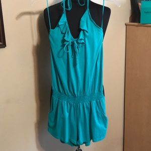Halter top romper with pockets